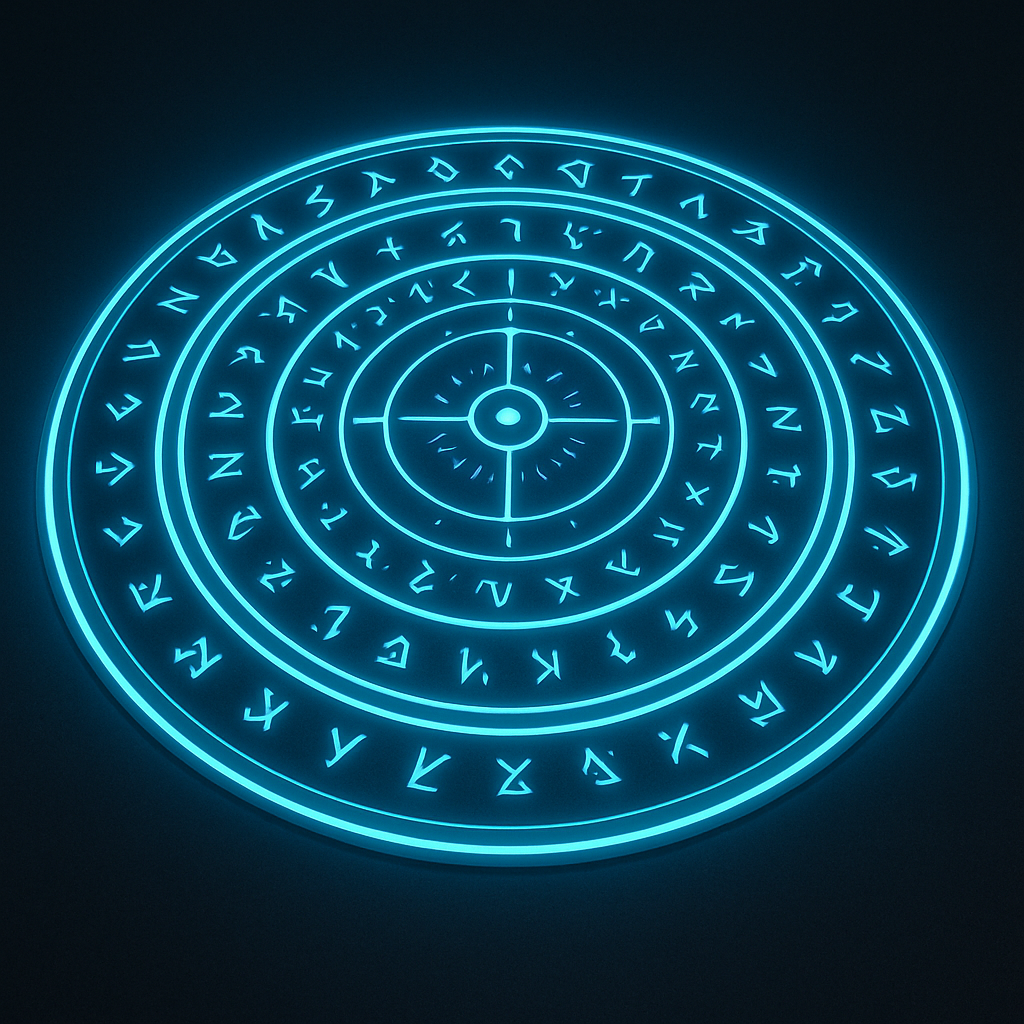 Ground rune magic circle visual anchor.
